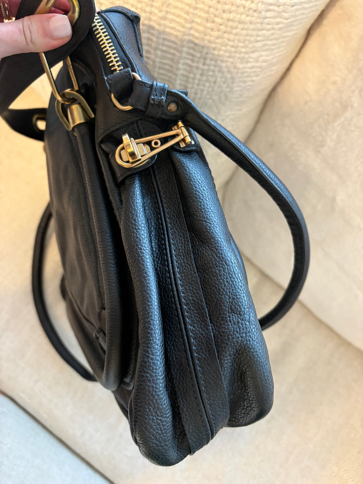 Chloe Paraty Leather Handbag – Black with Gold-Tone Hardware