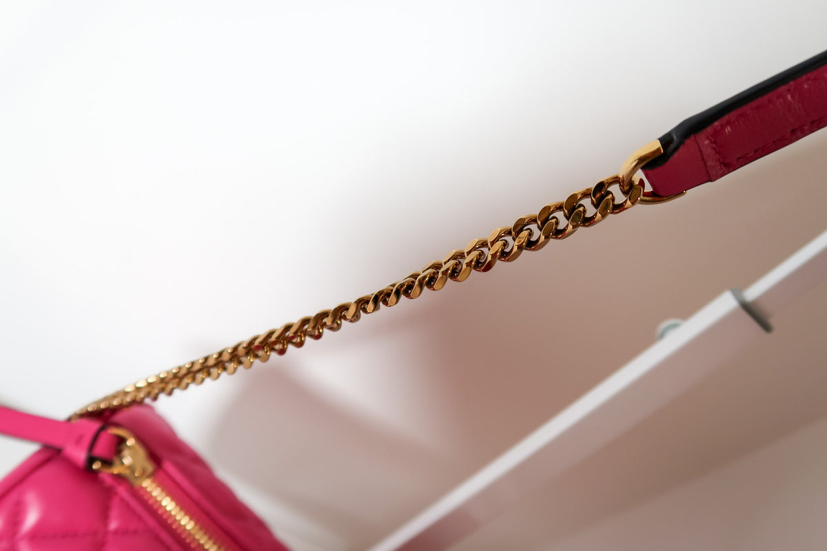 Versace Medusa Pink Quilted Cylinder Barrel Bag - additional view 9