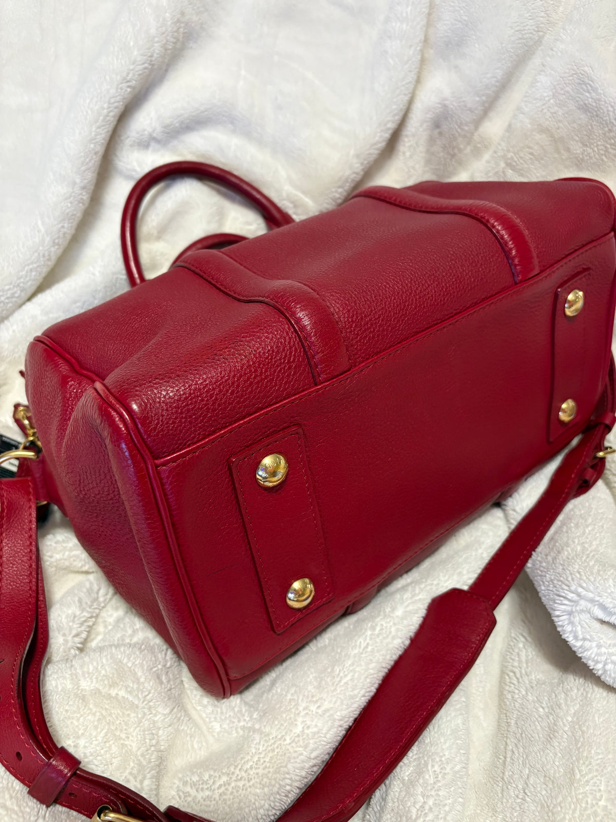 Louis Vuitton Sofia Coppola PM Boston Bag Burgundy Red Leather Collector's Item