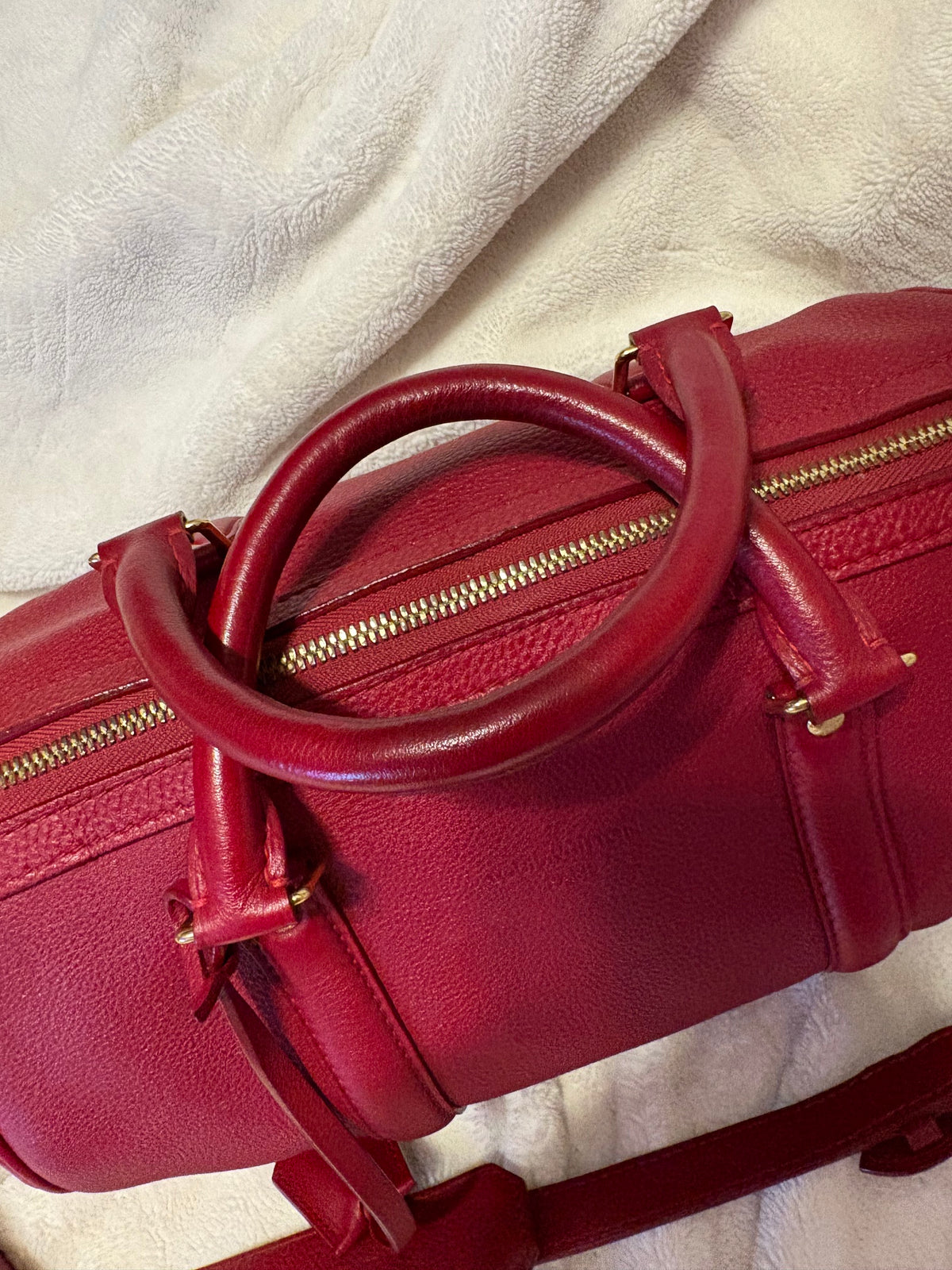 Louis Vuitton Sofia Coppola PM Boston Bag Burgundy Red Leather Collector's Item