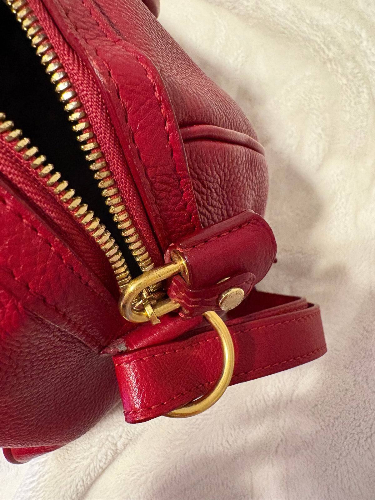 Louis Vuitton Sofia Coppola PM Boston Bag Burgundy Red Leather Collector's Item