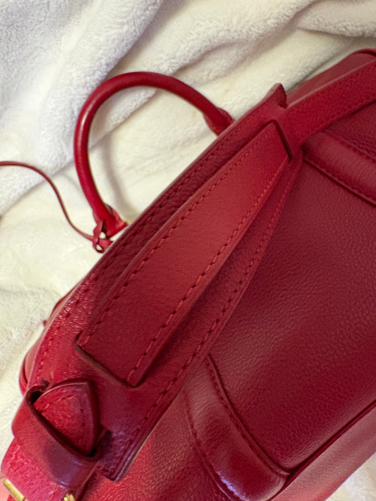 Louis Vuitton Sofia Coppola PM Boston Bag Burgundy Red Leather Collector's Item