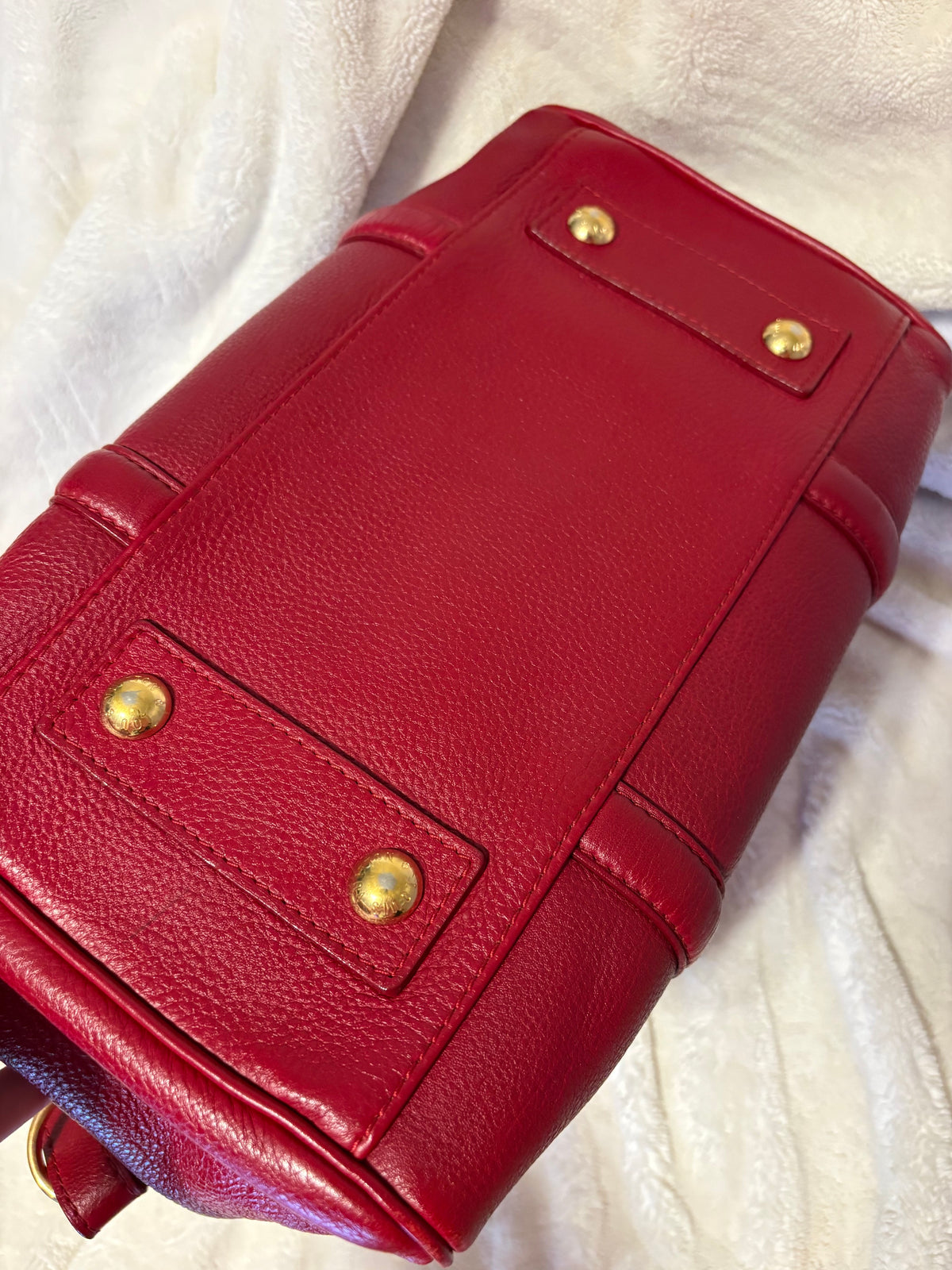 Louis Vuitton Sofia Coppola PM Boston Bag Burgundy Red Leather Collector's Item