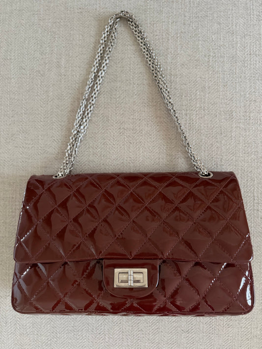 Chanel 2.55 Reissue Double-Flap Shoulder Bag – Burgundy Patent Leather
