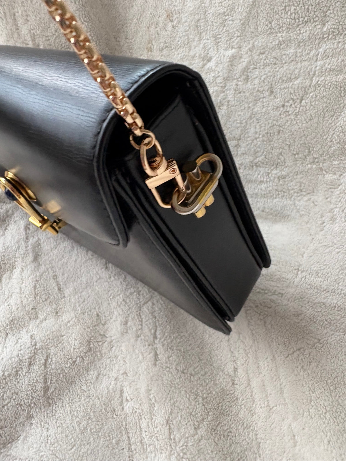 *New Pics* Vintage Gucci 1970 Tiger Eye Leather Chain Shoulder Bag- Rare