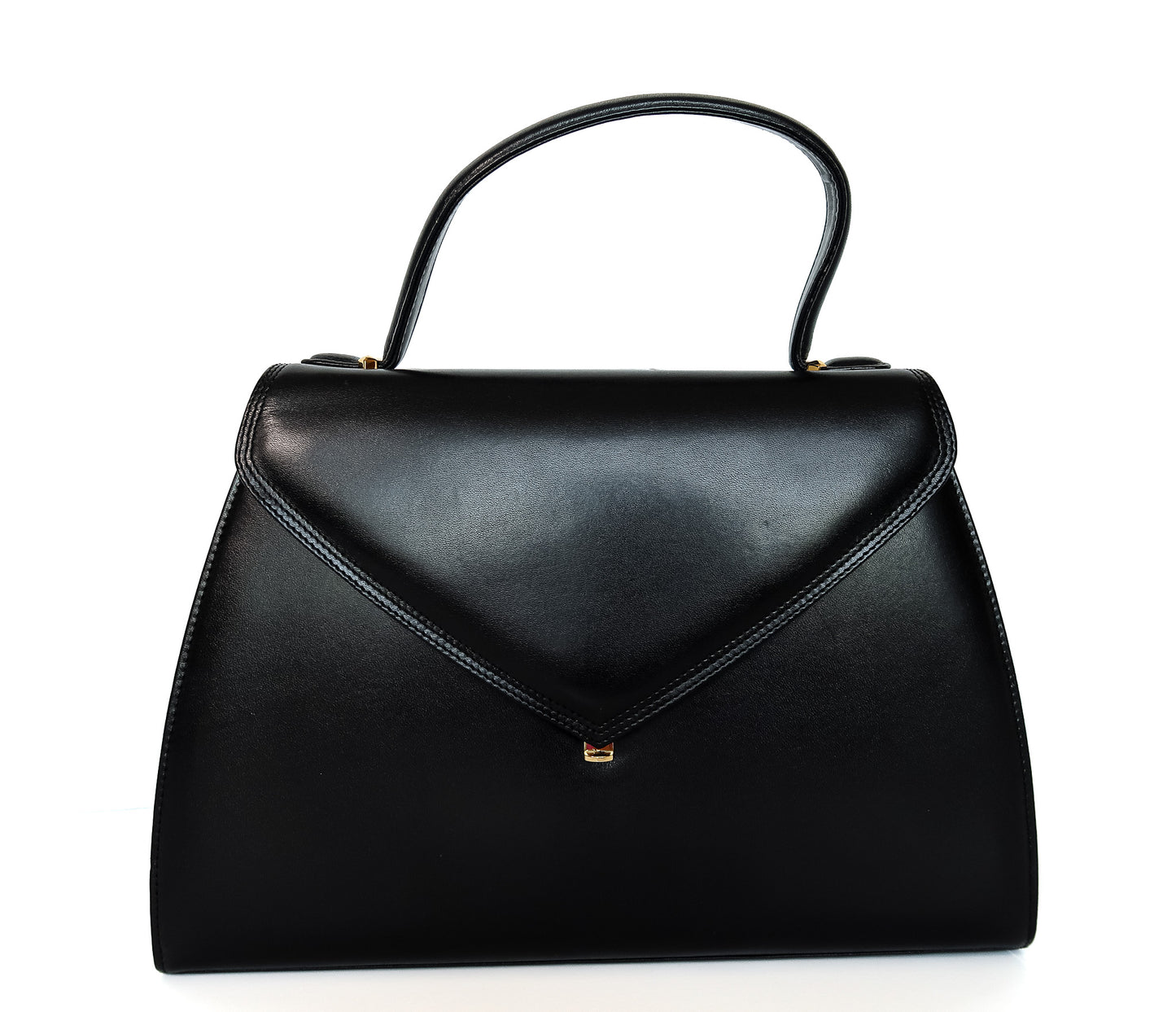 Vintage Givenchy Black Leather Top Handle Tote Bag - additional view 4