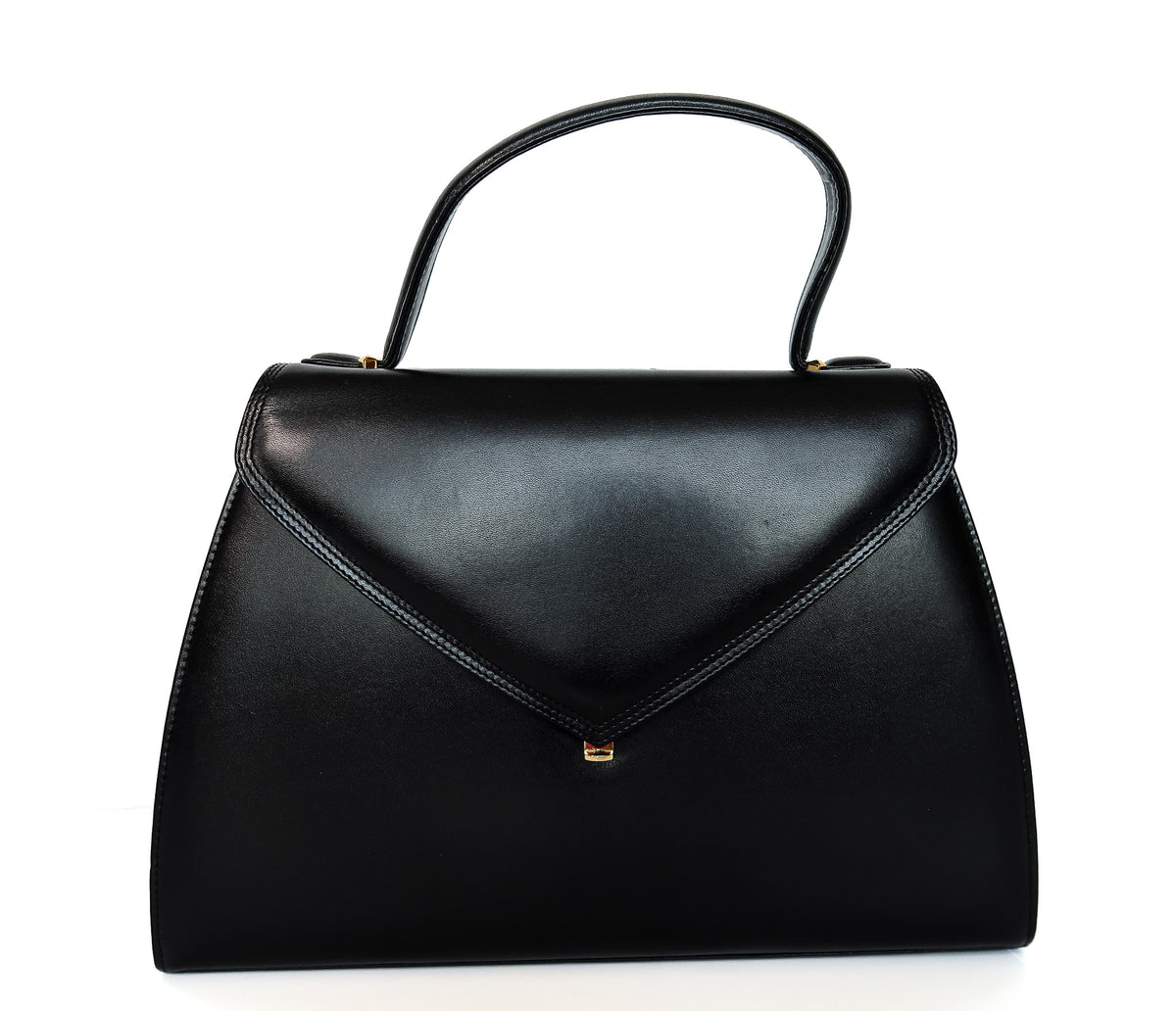 Vintage Givenchy Black Leather Top Handle Tote Bag - additional view 4