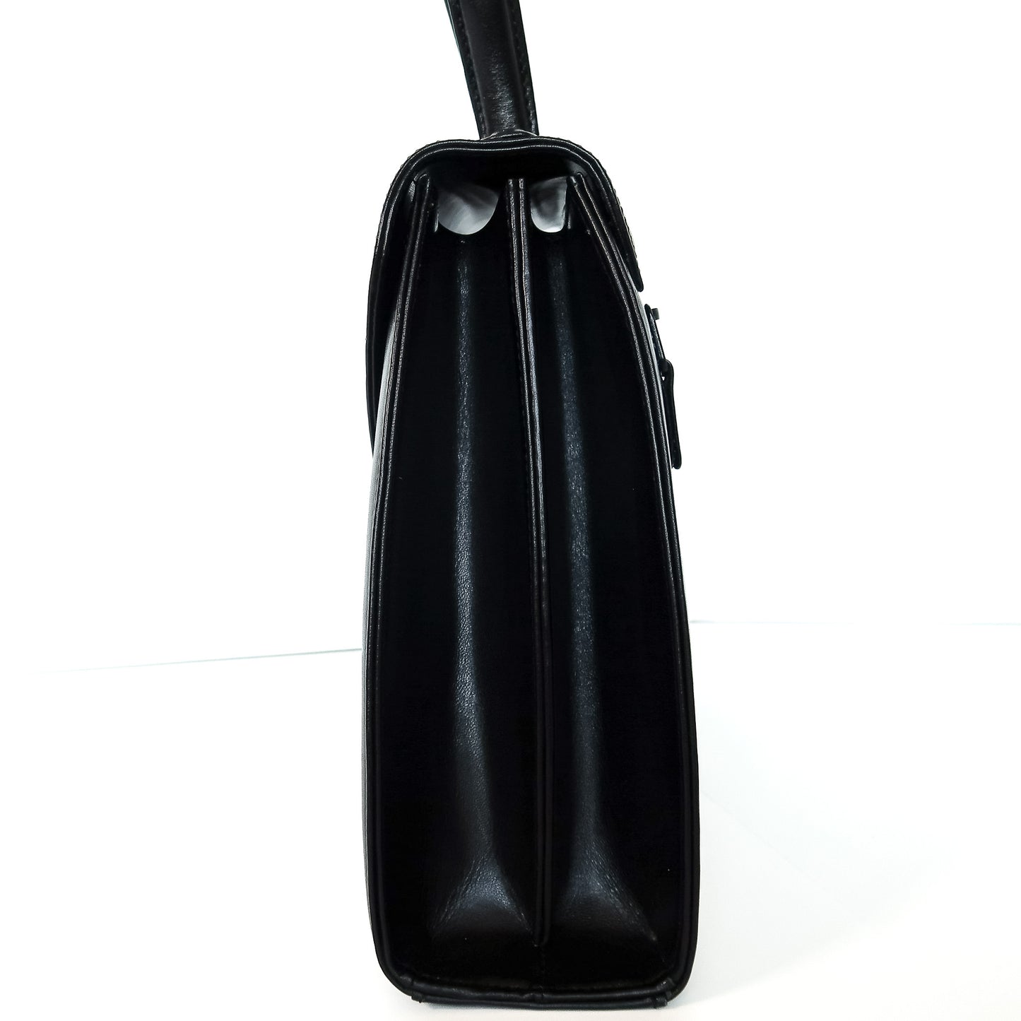 Vintage Givenchy Black Leather Top Handle Tote Bag - additional view 5