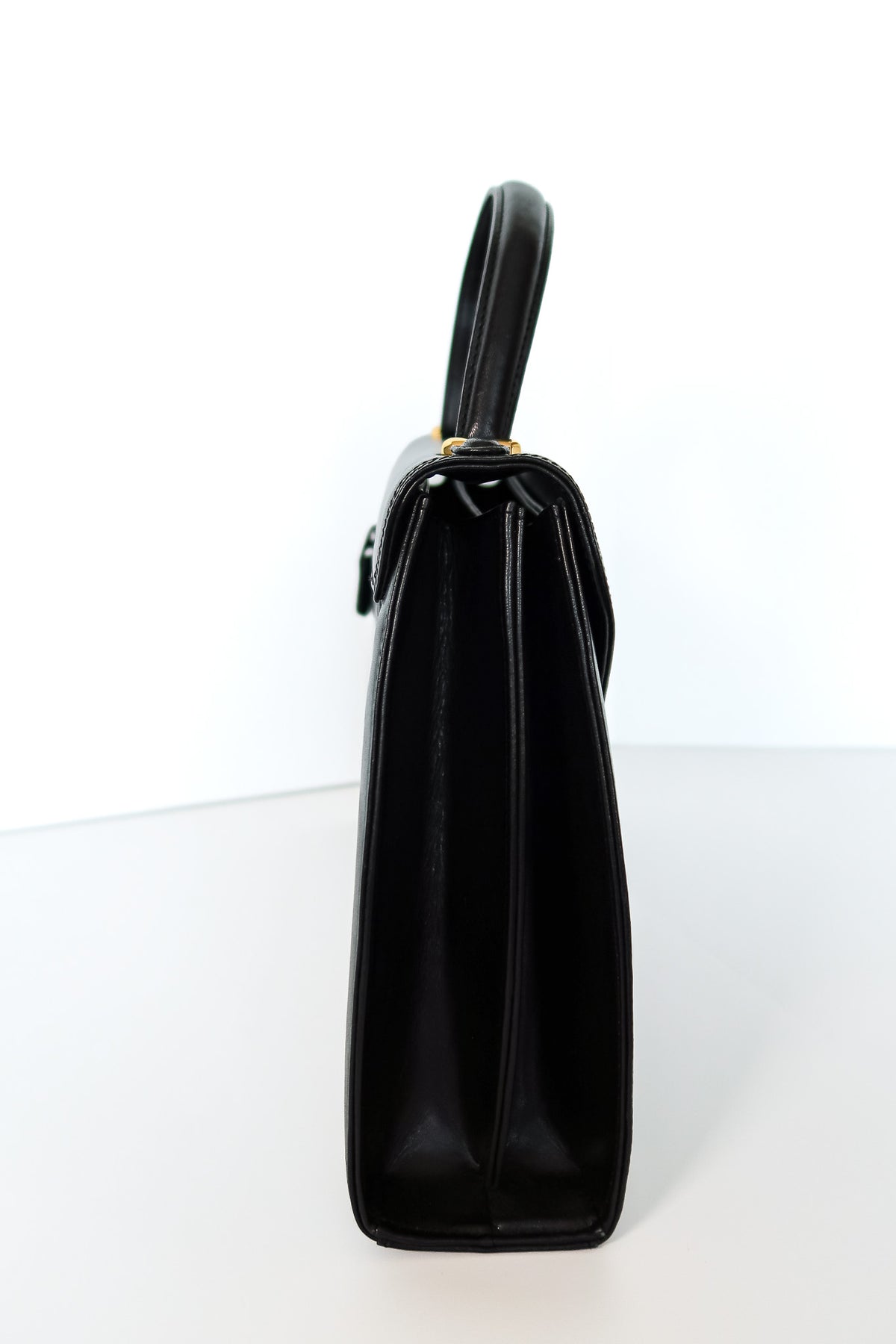 Vintage Givenchy Black Leather Top Handle Tote Bag - additional view 6