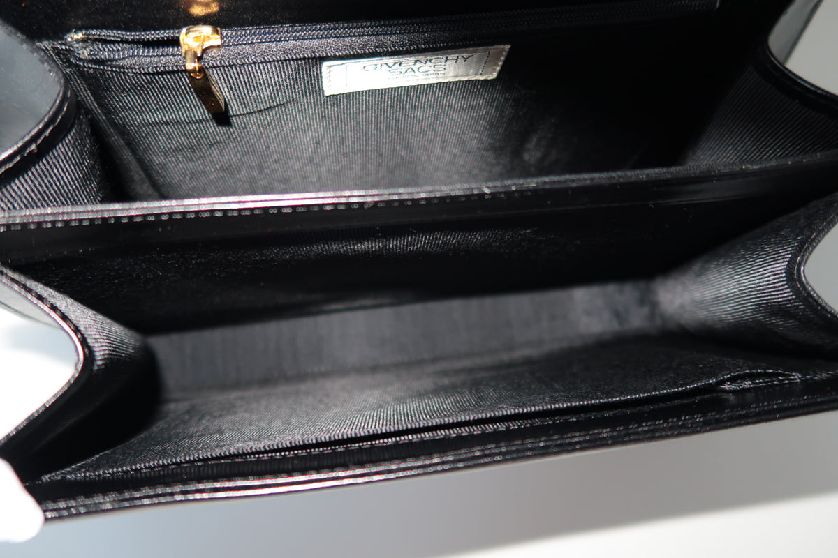 Vintage Givenchy Black Leather Top Handle Tote Bag - additional view 9