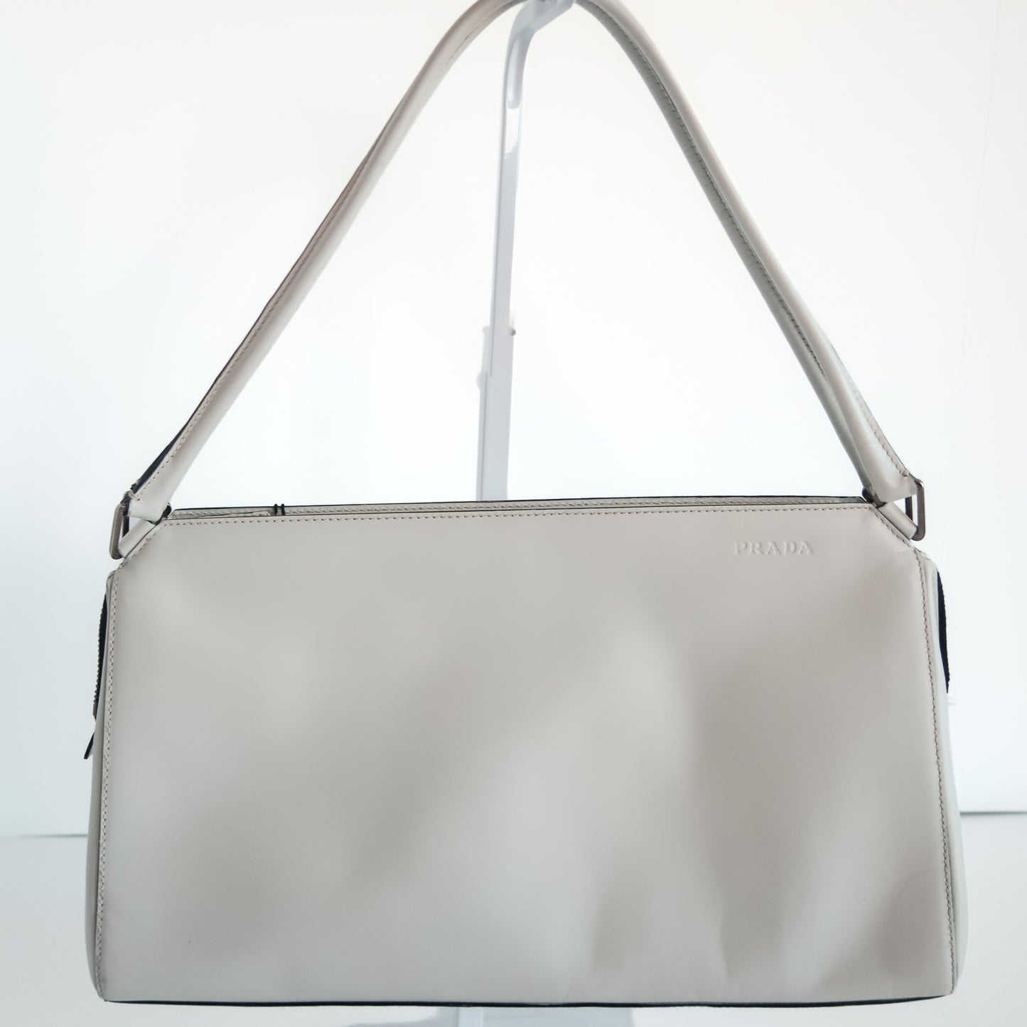 Prada White Leather Shoulder Tote - additional view 2