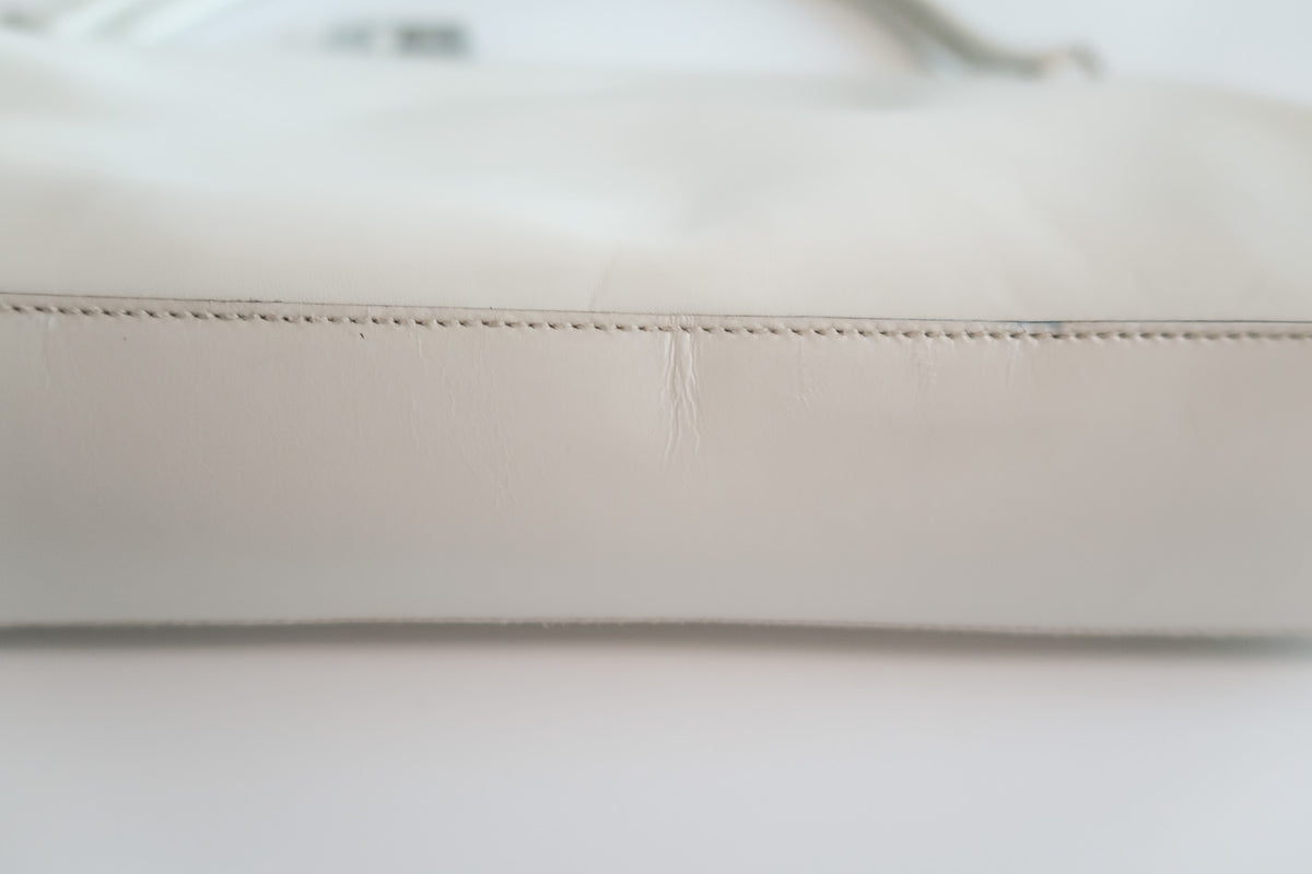 Prada White Leather Shoulder Tote - additional view 4