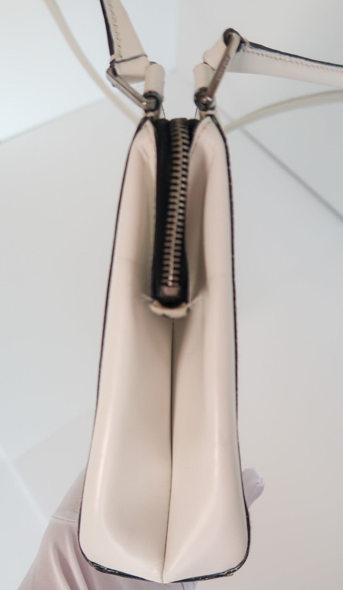 Prada White Leather Shoulder Tote - additional view 7