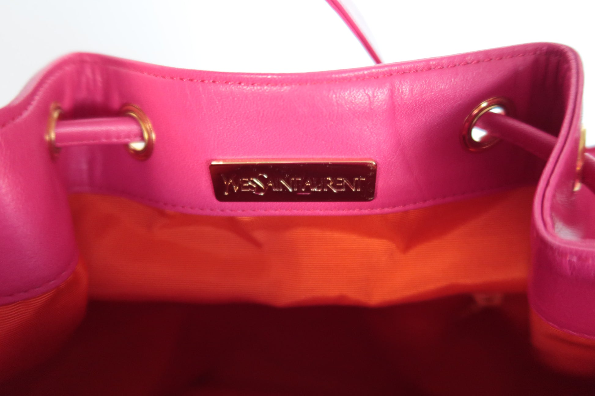 Vintage Yves Saint Laurent Leather Drawstring Shoulder Bag - additional view 14