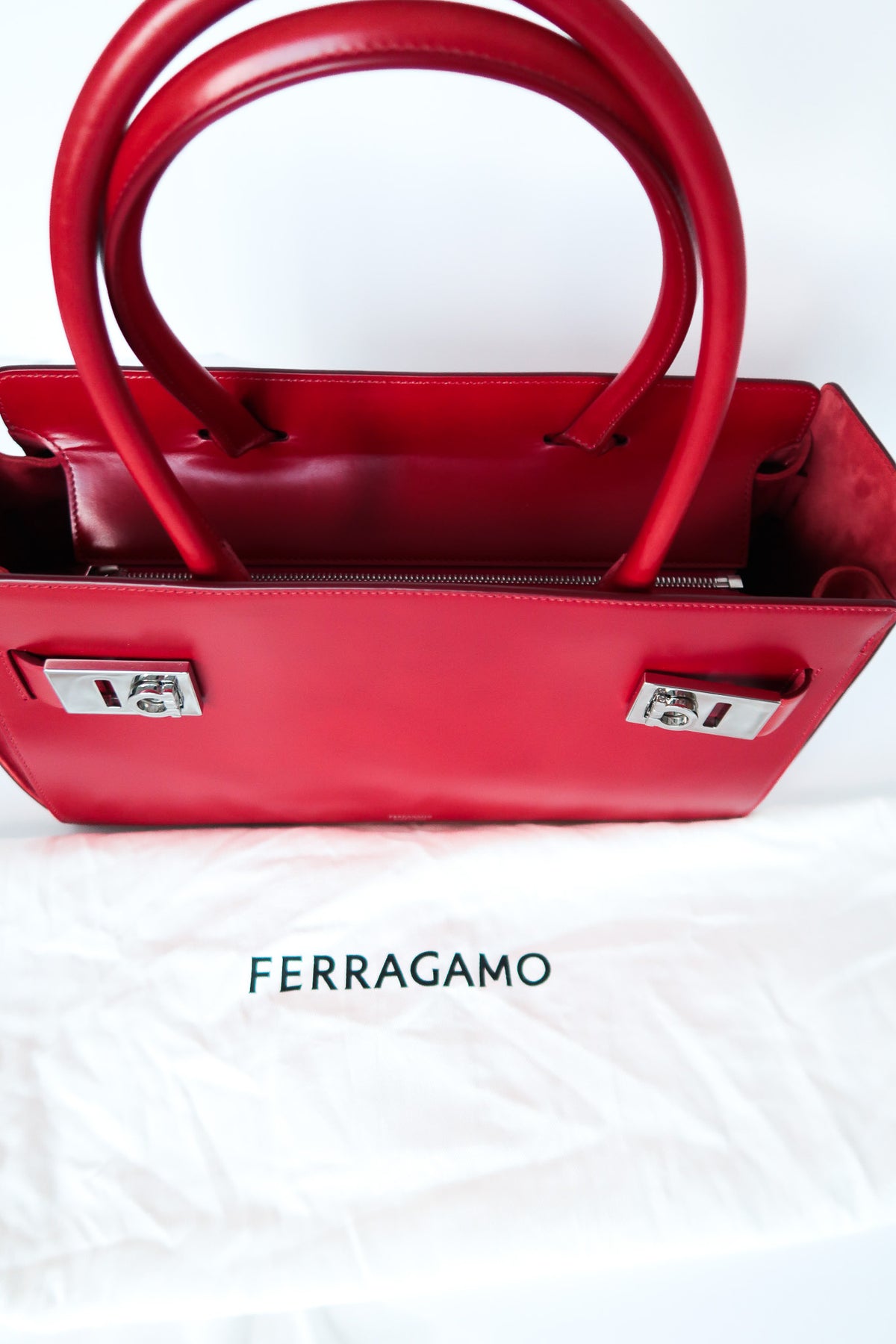 Salvatore Ferragamo RARE FIND Red East West Tote - additional view 10