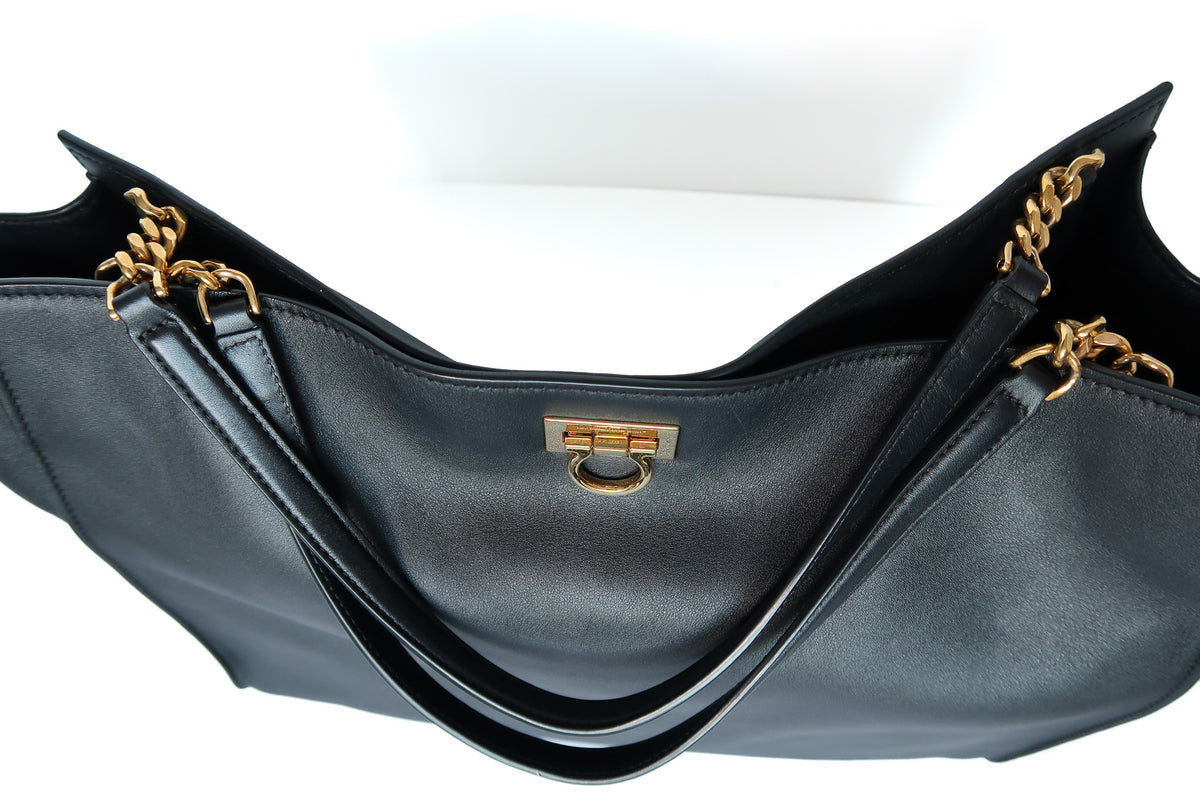 Salvatore Ferragamo Tote Black Bag with Pouch - additional view 6