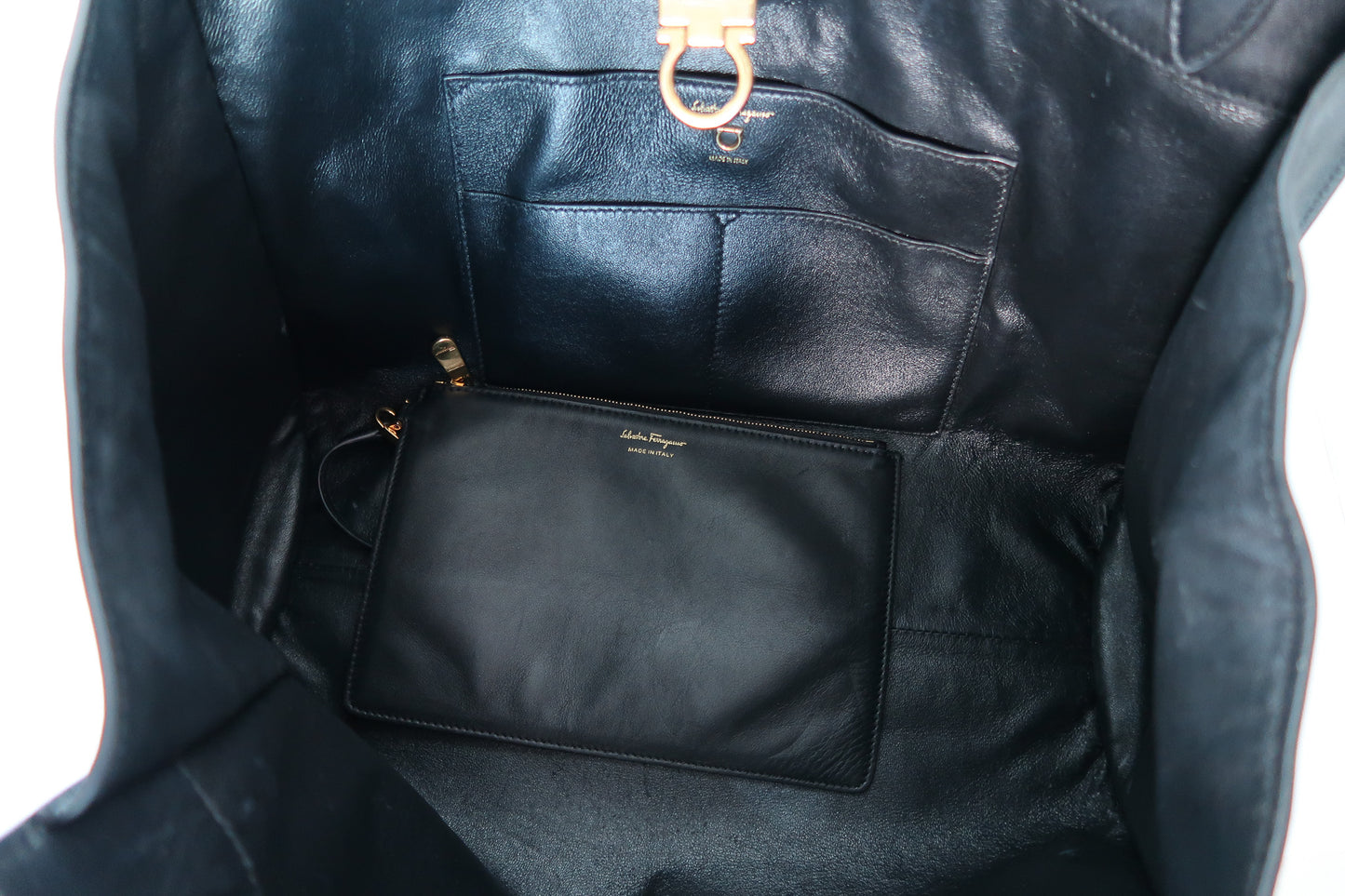 Salvatore Ferragamo Tote Black Bag with Pouch - additional view 11