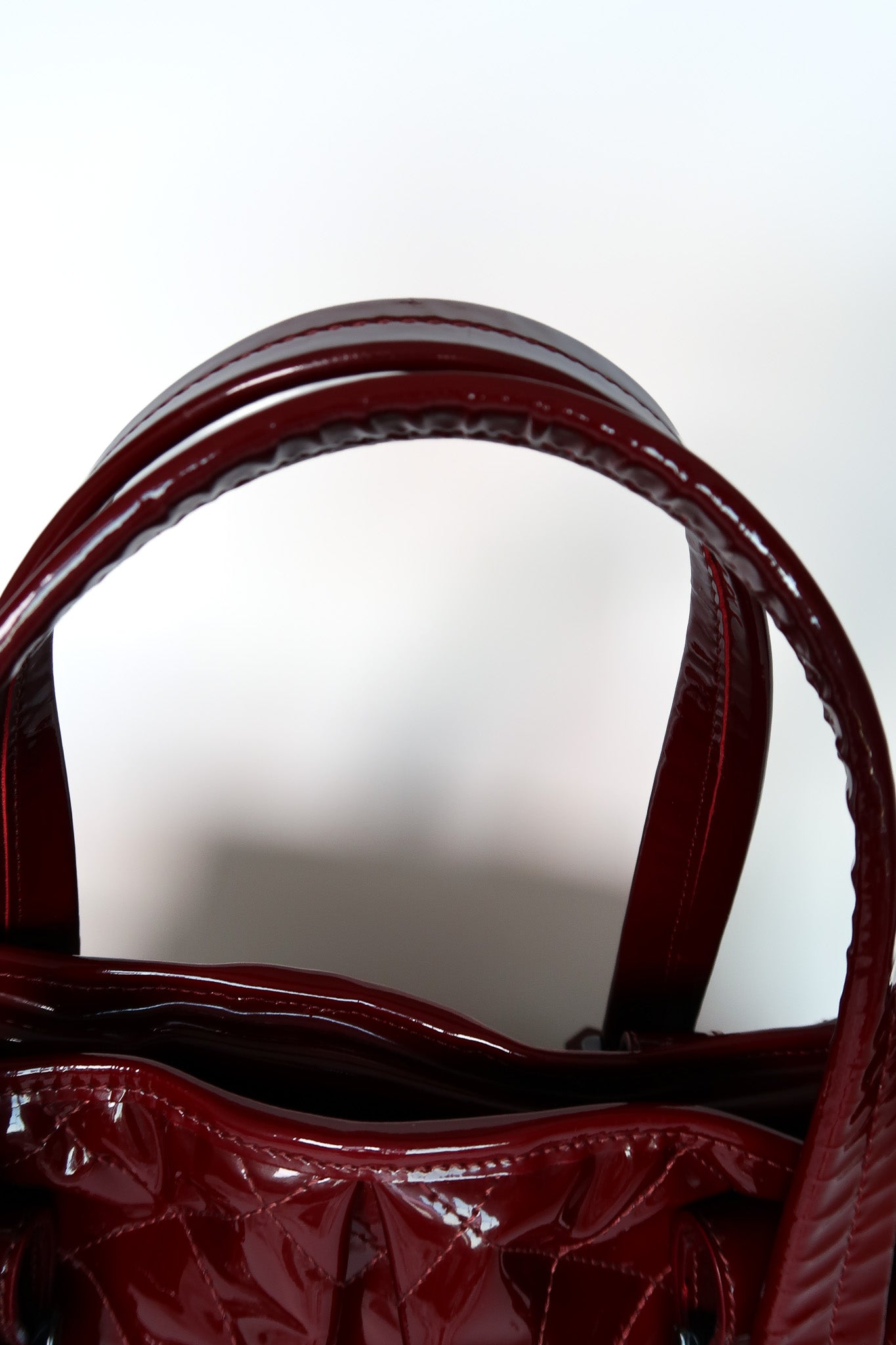 Burberry Large Lowry Studded Quilted Patent Leather Tote – Burgundy - additional view 11