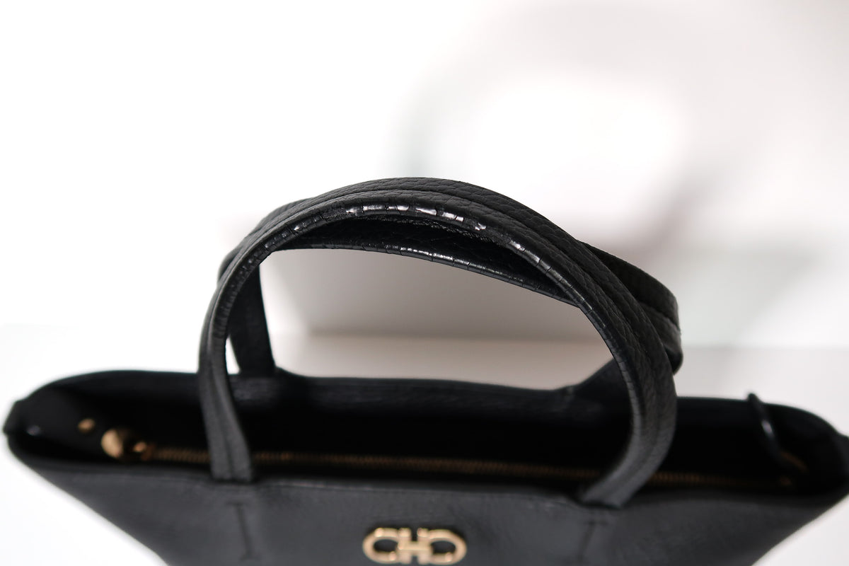 Salvatore Ferragamo Black Leather Tote - additional view 2