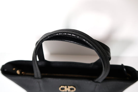 Salvatore Ferragamo Black Leather Tote - additional view 2