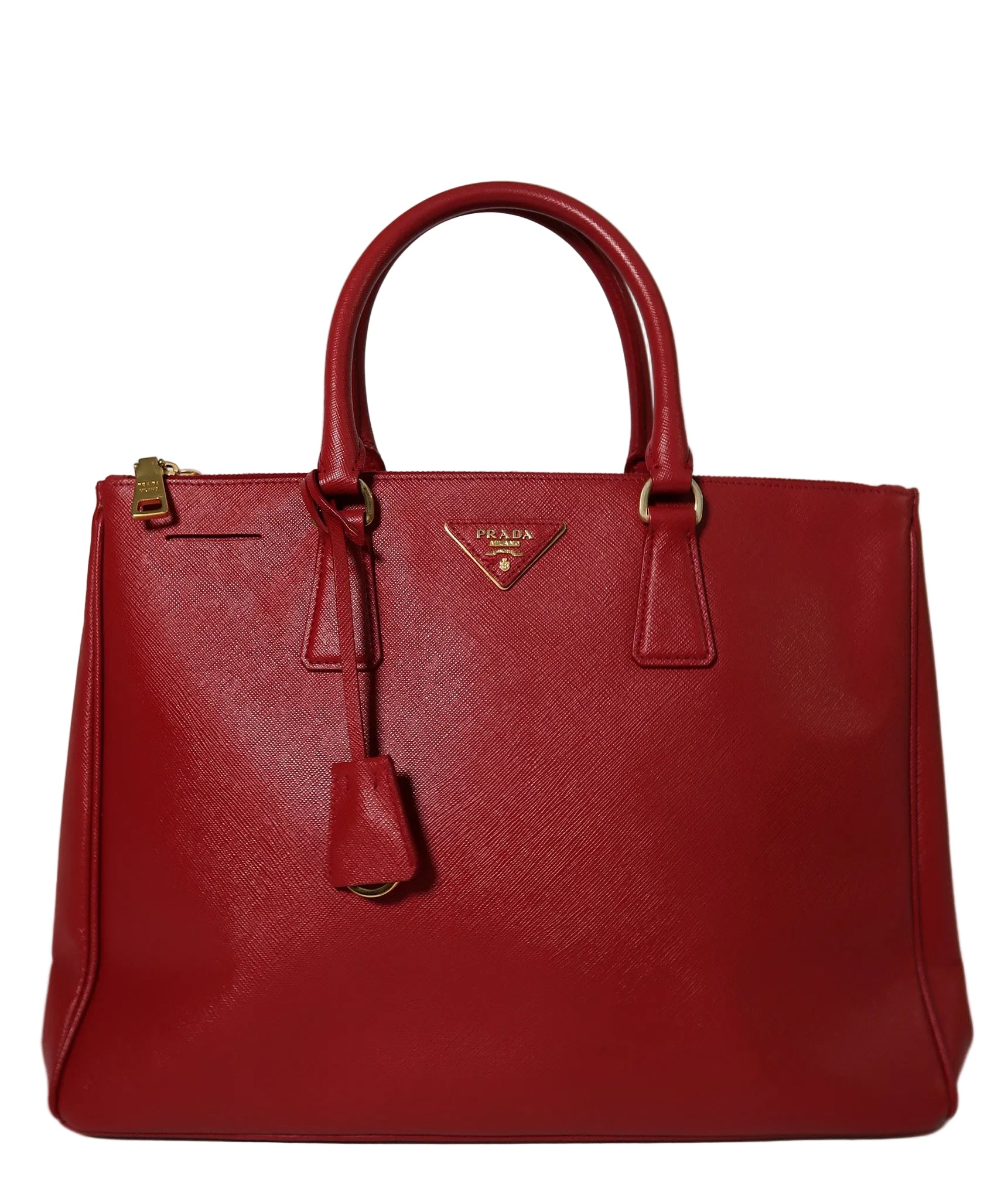 Prada Saffiano Lux Medium Tote Bag – Red