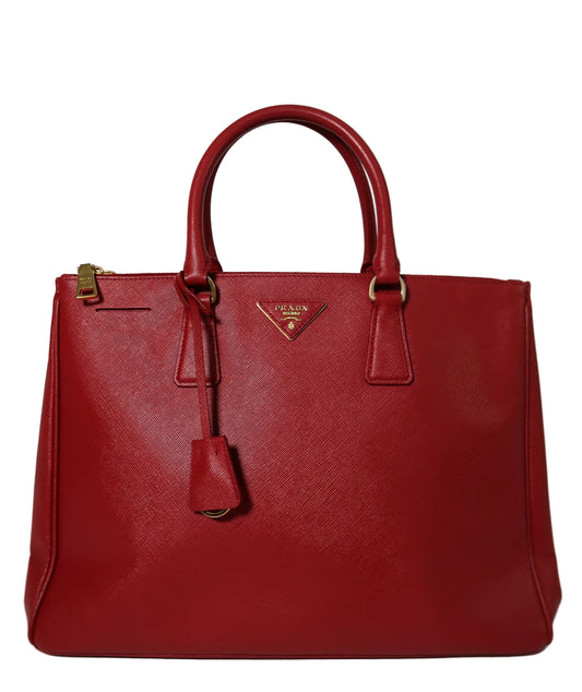 Prada Saffiano Lux Medium Tote Bag – Red