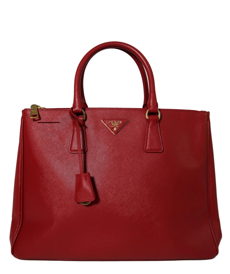 Prada Saffiano Lux Medium Tote Bag – Red