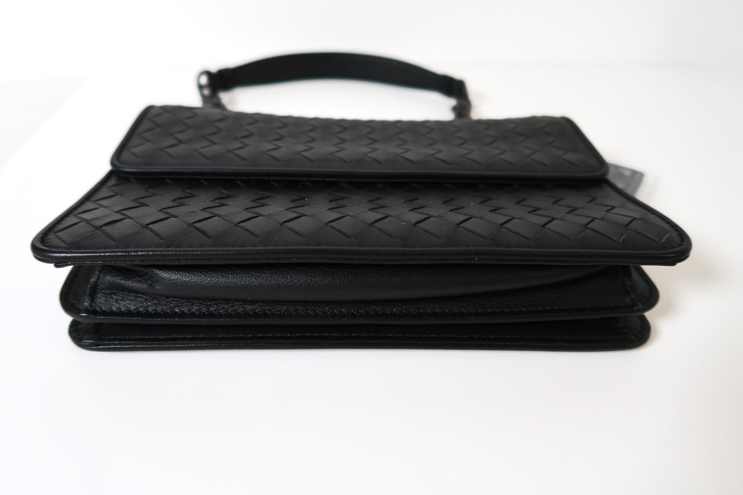 Bottega Veneta Intrecciato Leather Flap Chain Crossbody Bag – Black - additional view 6