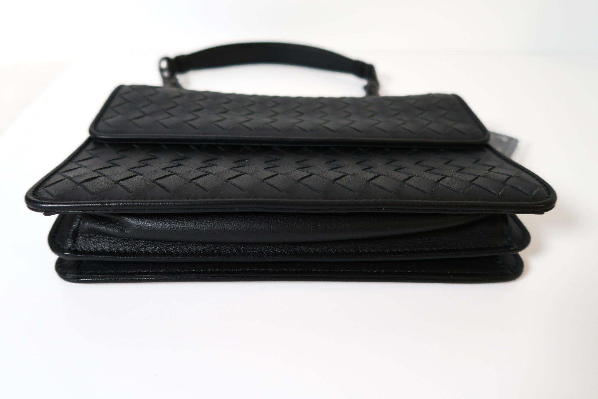 Bottega Veneta Intrecciato Leather Flap Chain Crossbody Bag – Black - additional view 6