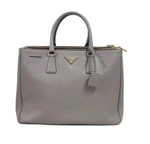 Prada Gray Saffiano Leather Tote Bag