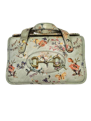 Gucci Horsebit 1955 Floral leather handbag