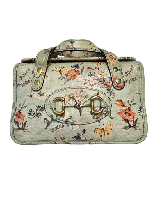 Gucci Horsebit 1955 Floral leather handbag