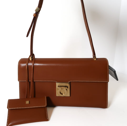 Salvatore Ferragamo Aileen Leather Shoulder Bag with Card Case – Cuoio - additional view 2