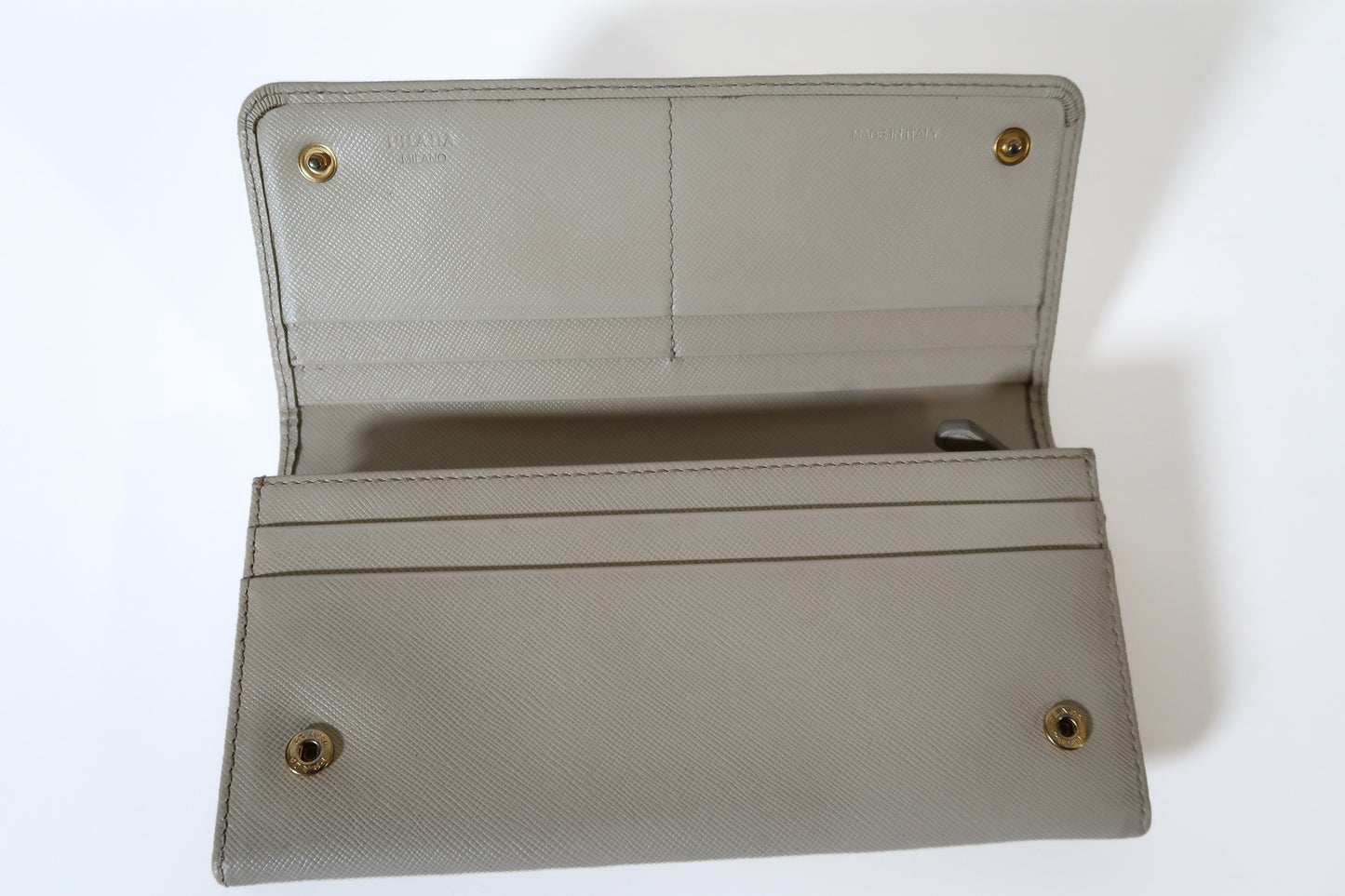 Prada Saffiano Continental Flap Wallet – White - additional view 3