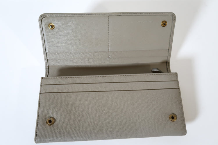 Prada Saffiano Continental Flap Wallet – White - additional view 3