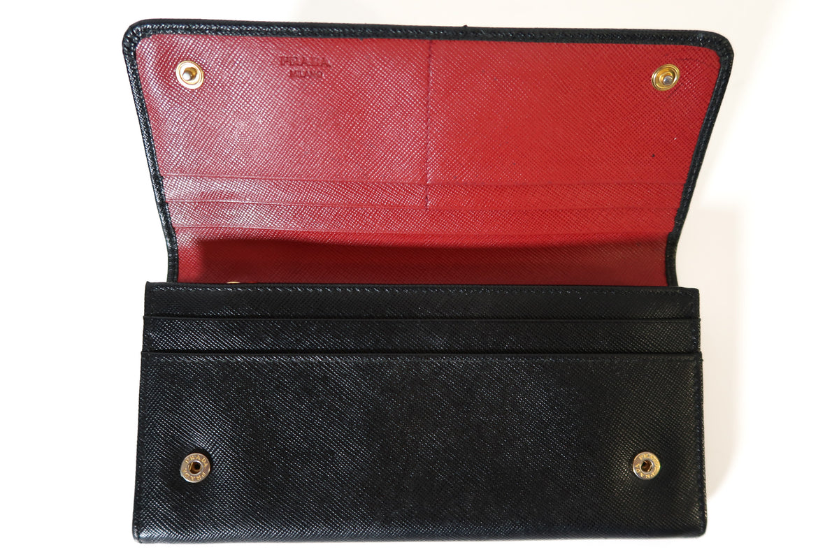 Prada Saffiano Leather Continental Flap Wallet - additional view 3