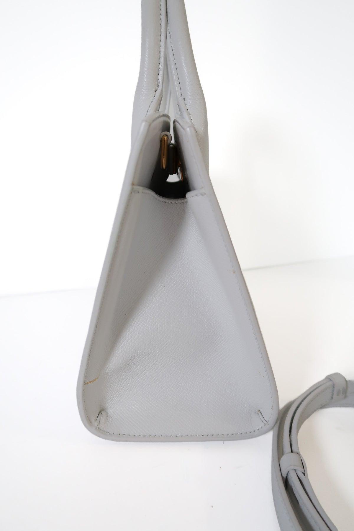 Ferragamo Studio Box White Mini Leather Top-Handle Bag - additional view 11