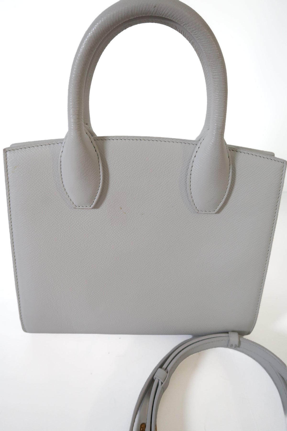 Ferragamo Studio Box White Mini Leather Top-Handle Bag - additional view 12