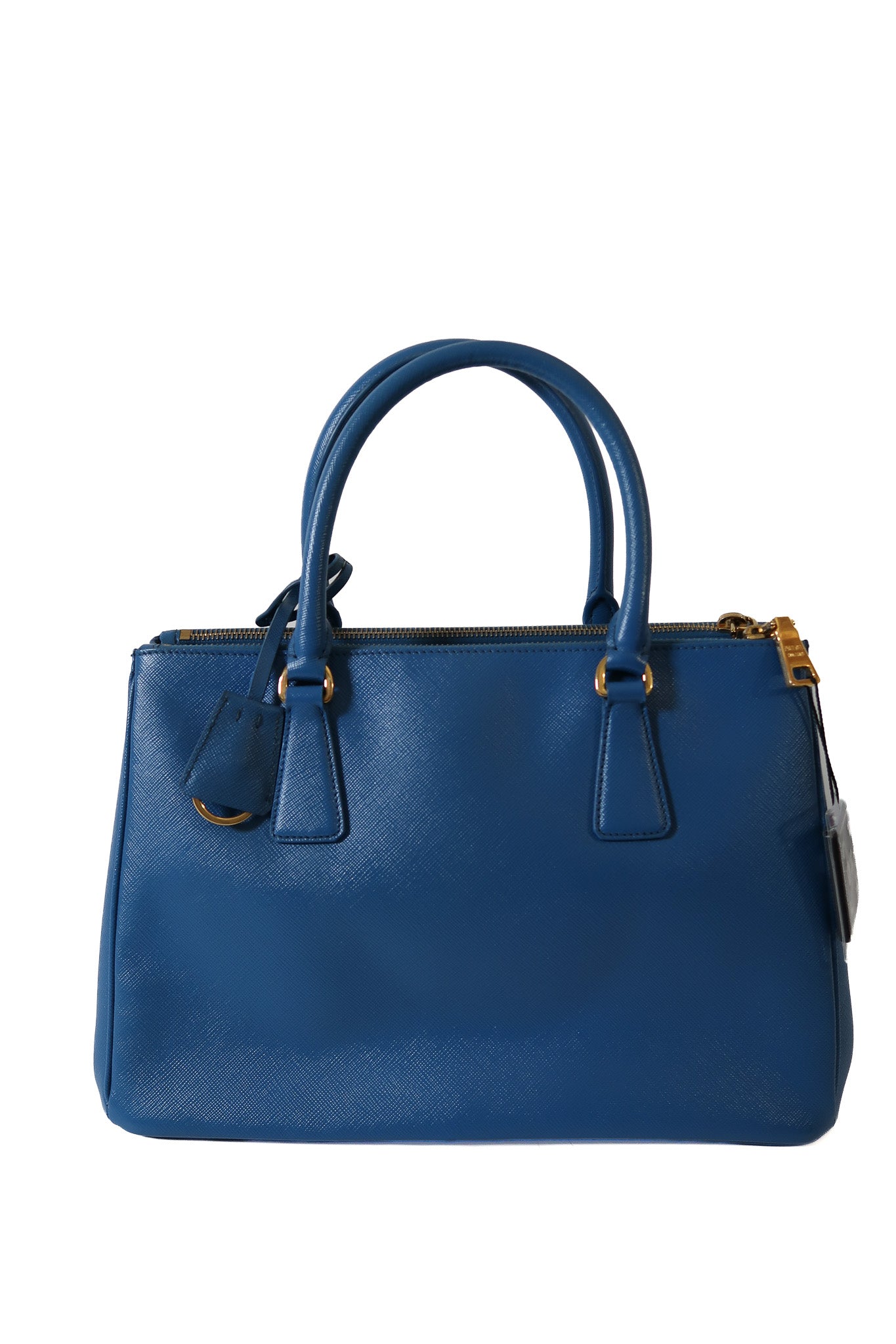 Prada Galleria Blue Saffiano Leather Double Zip Tote Bag with Crossbody Strap - additional view 7