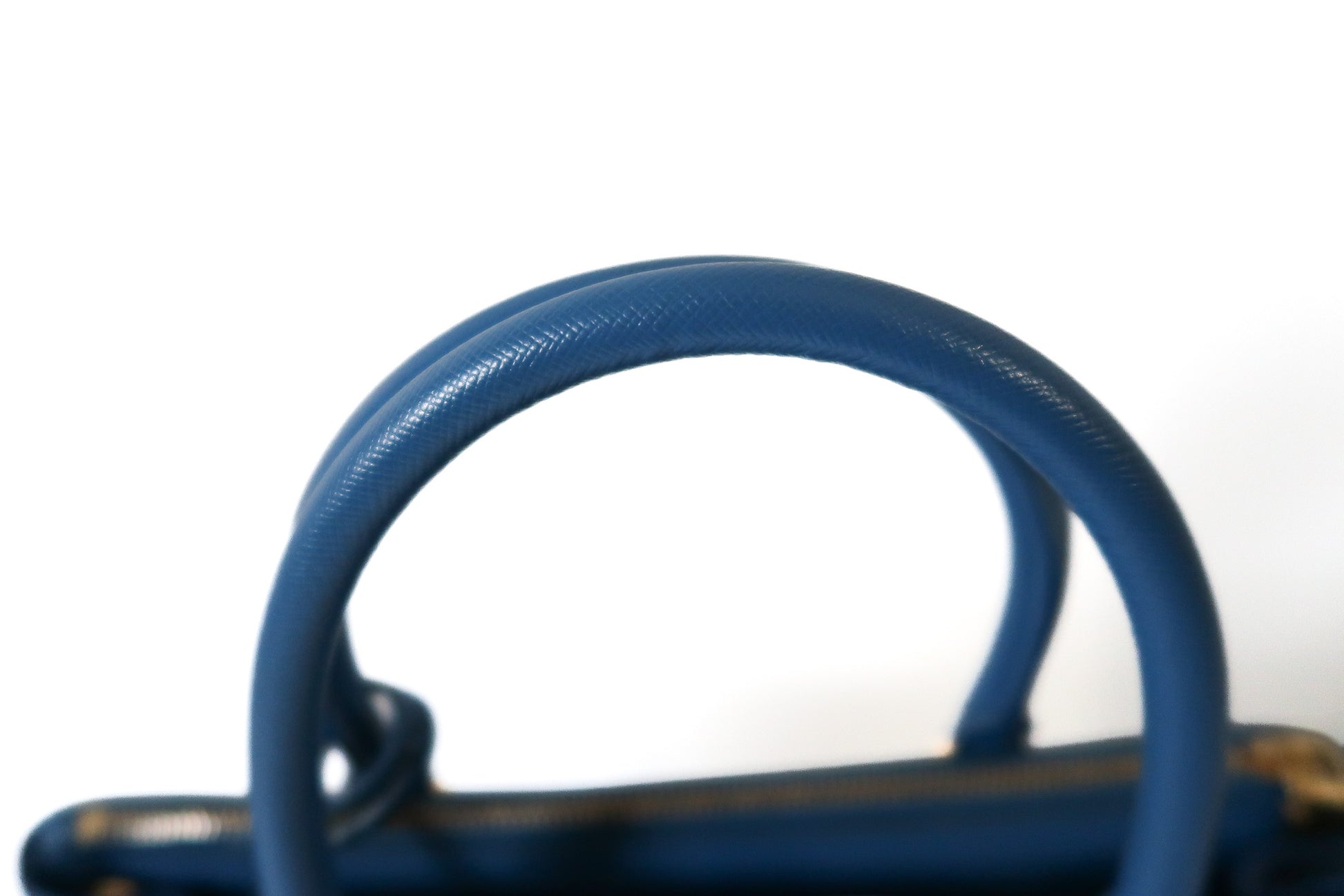 Prada Galleria Blue Saffiano Leather Double Zip Tote Bag with Crossbody Strap - additional view 8