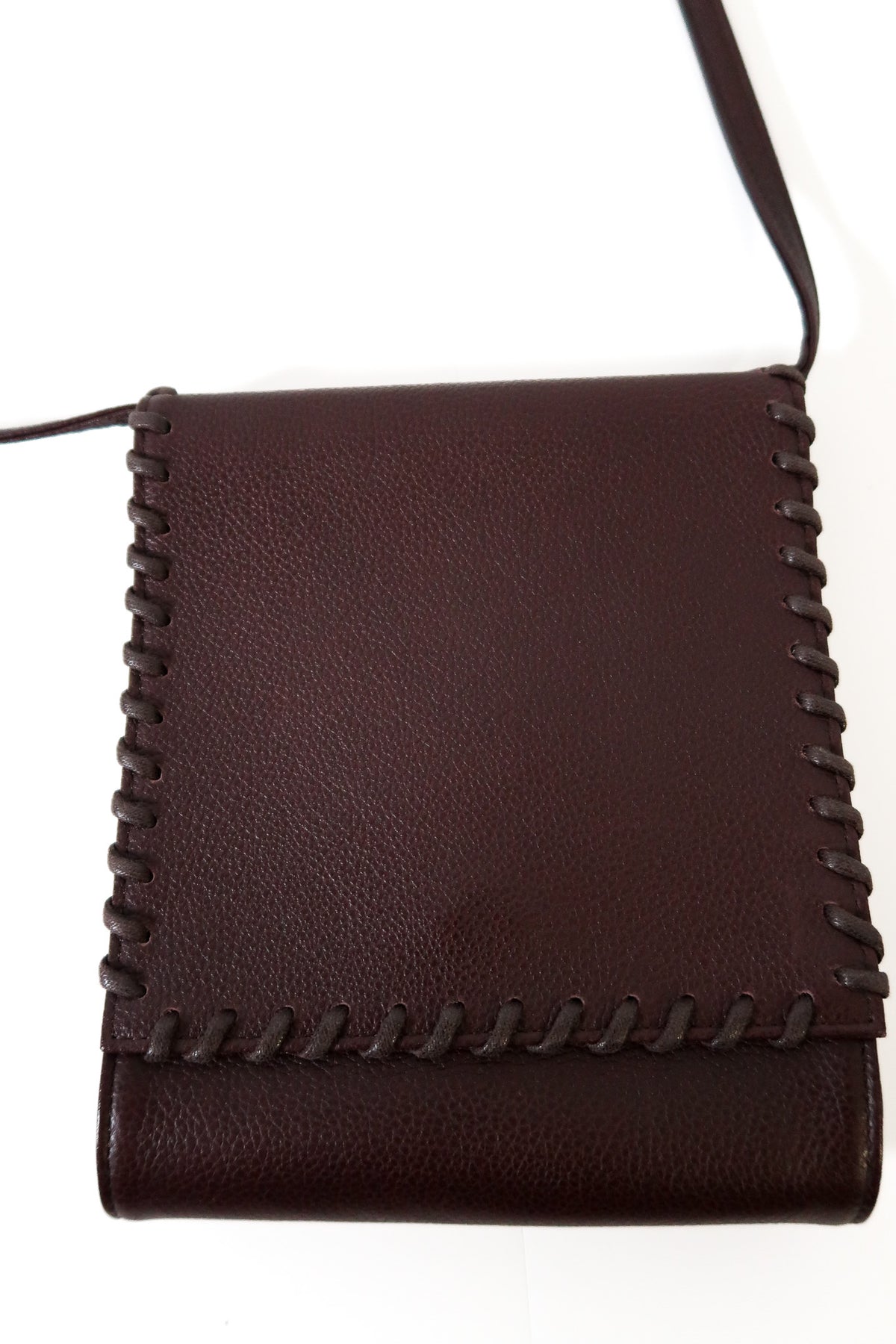 Vintage Yves Saint Laurent YSL Burgundy Leather Crossbody Bag - additional view 3