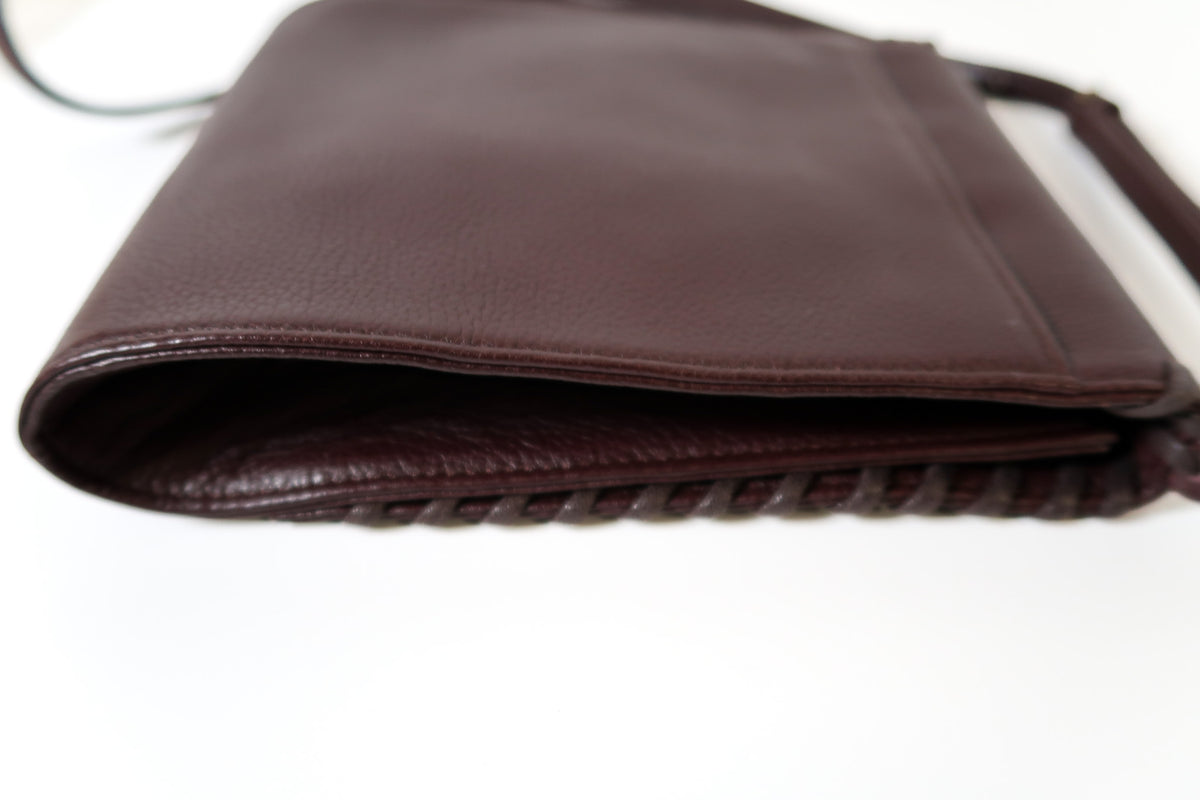 Vintage Yves Saint Laurent YSL Burgundy Leather Crossbody Bag - additional view 5