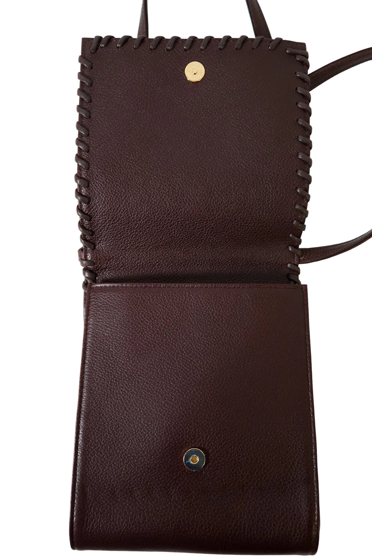 Vintage Yves Saint Laurent YSL Burgundy Leather Crossbody Bag - additional view 2