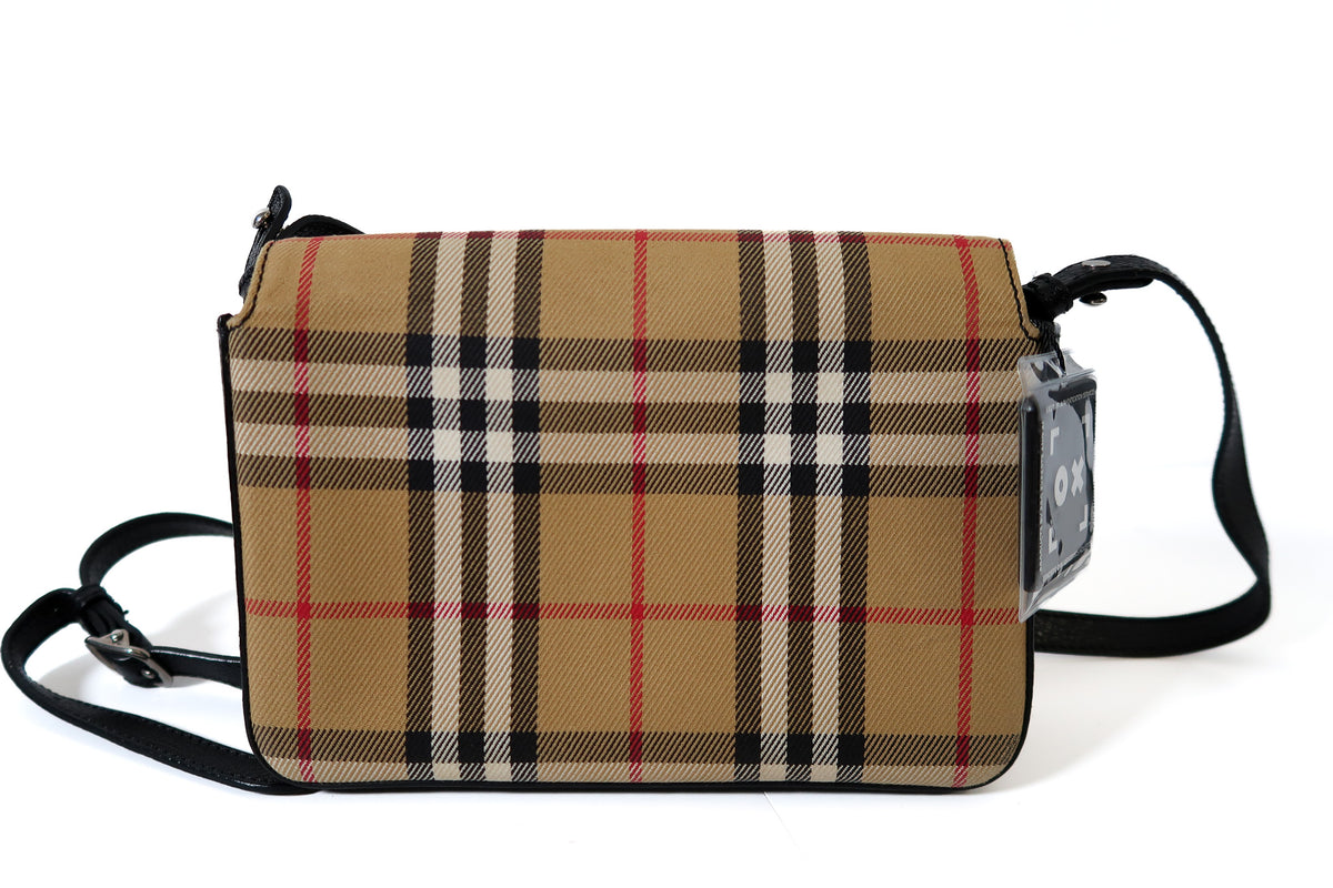 Burberry Hampshire Check Flap Shoulder Crossbody Bag - additional view 3