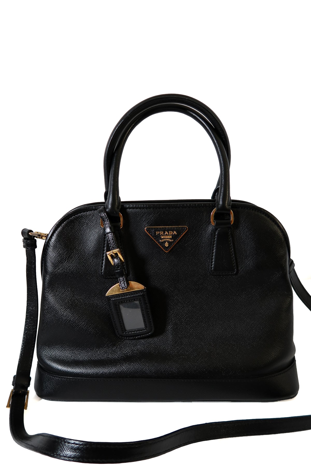 Prada Saffiano Lux Leather Promenade Vernice Dome Bag - additional view 8