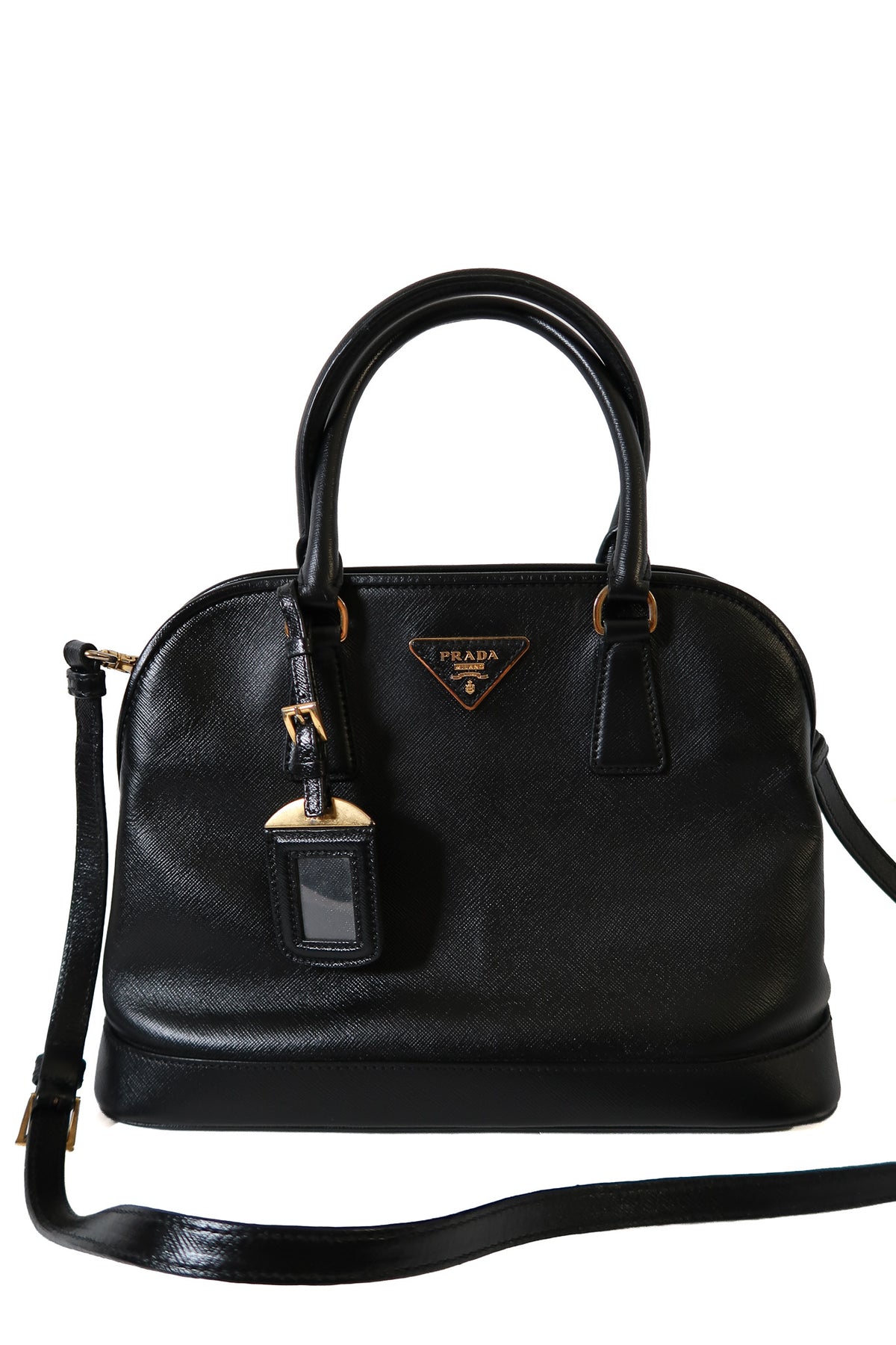 Prada Saffiano Lux Leather Promenade Vernice Dome Bag - additional view 10