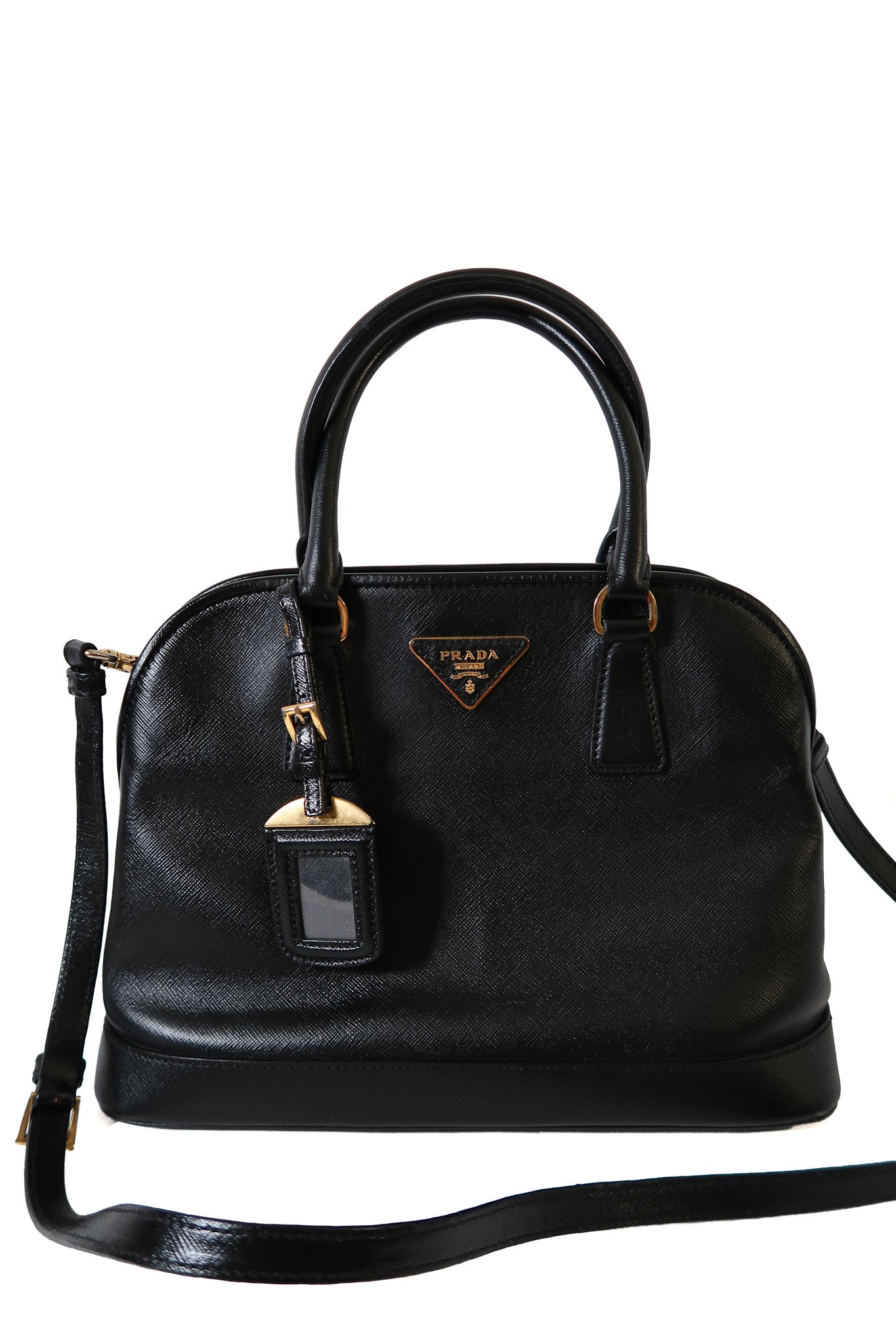 Prada Saffiano Lux Leather Promenade Vernice Dome Bag - additional view 10