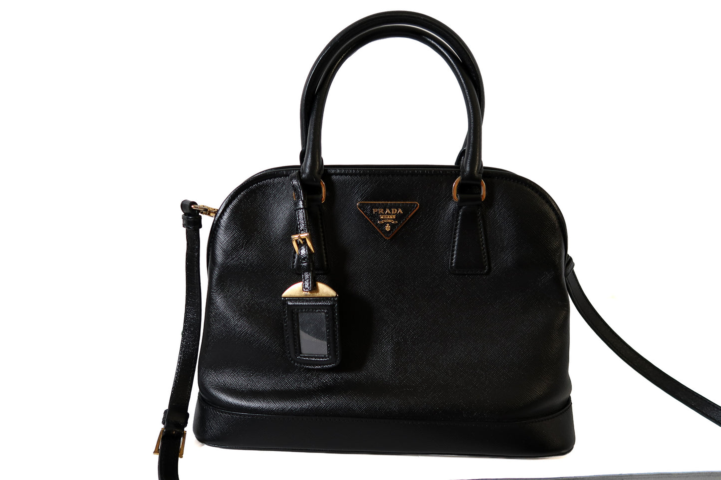 Prada Saffiano Lux Leather Promenade Vernice Dome Bag - additional view 9