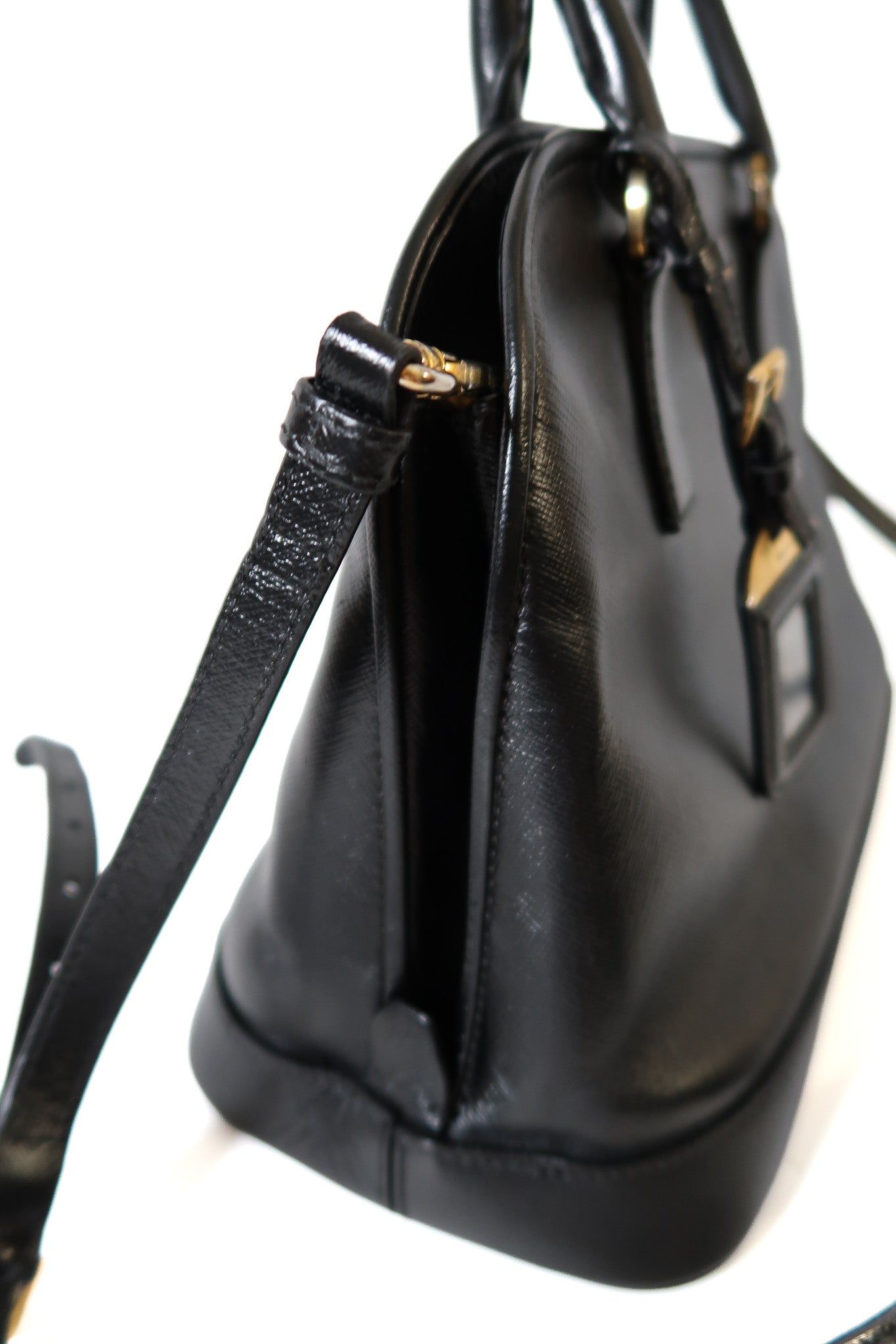 Prada Saffiano Lux Leather Promenade Vernice Dome Bag - additional view 4