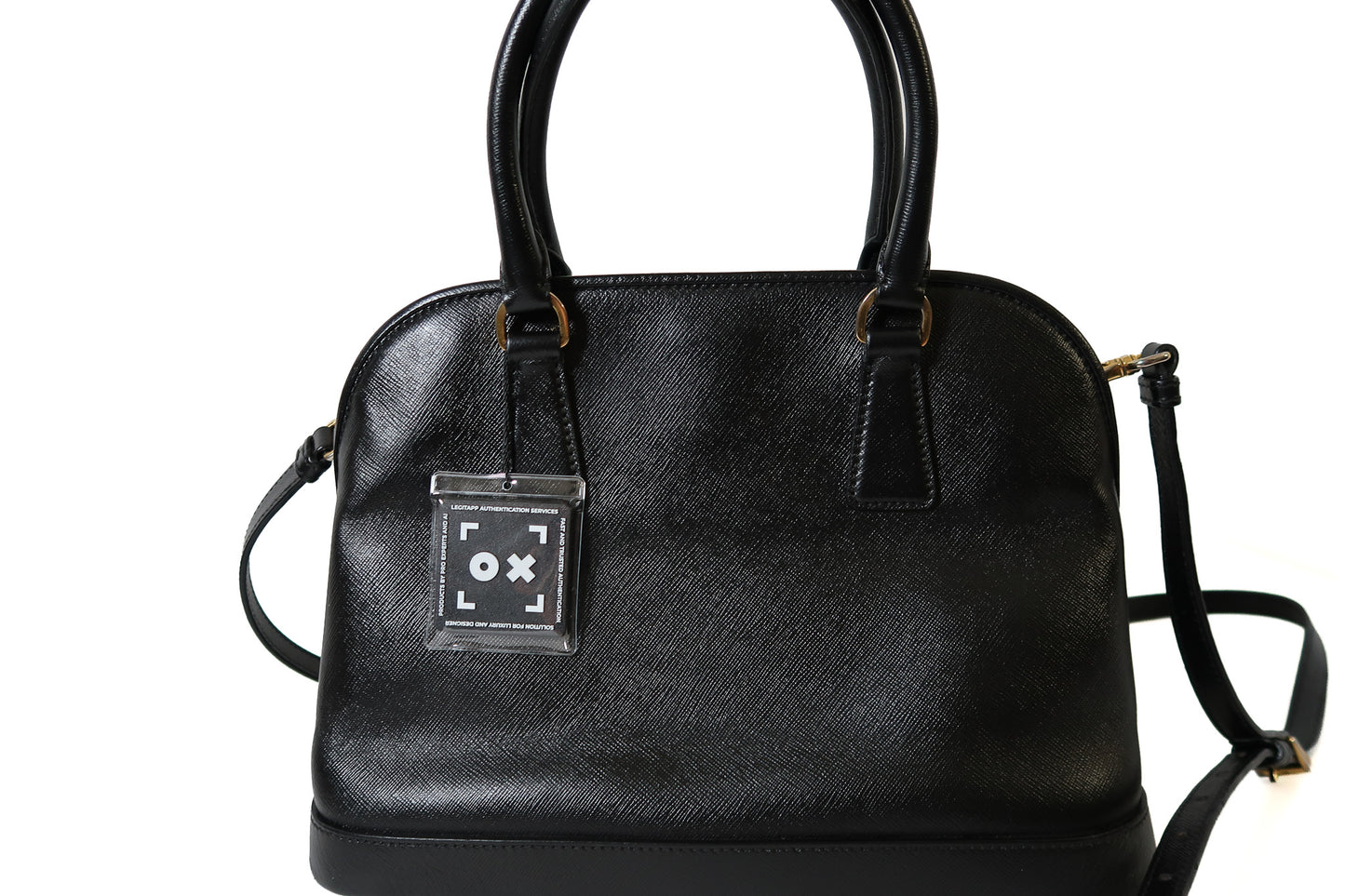 Prada Saffiano Lux Leather Promenade Vernice Dome Bag - additional view 2
